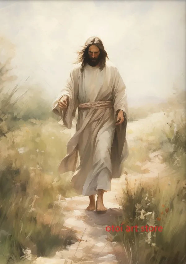 Religious Retro Jesus Christ Savior Christian Jesus Portrait Art Poster Canvas Painting Wall Print Picture for Room Home Decor