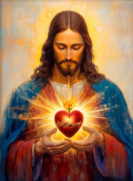 Christian Sacred Heart Jesus Art Posters Prints Catholic Pure Virgin Mary Canvas Painting Religious Believers Bedroom Home Decor