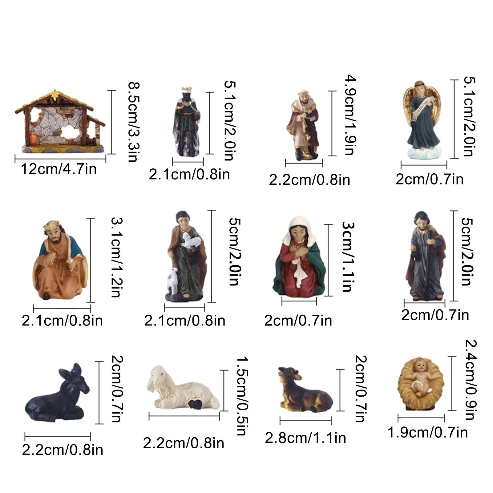 Nativity Set Christmas Manger Decoration Resin Christmas Manger Nativity Figurine Set for Bookshelf Home Dining Table Mantle