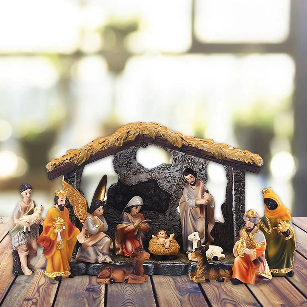 Nativity Figurines Birth of Religious Christmas Worship Table Statue