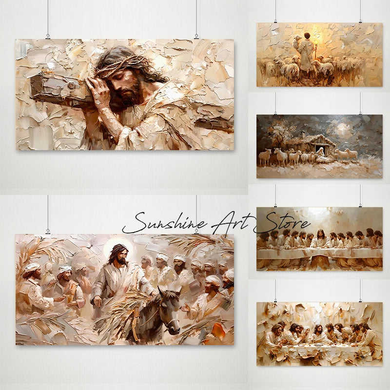 Religious Easter Bible The Last Supper Christian Canvas Painting Wall Art Jesus Wall Art Decor Bible Painting Holy Week Prints