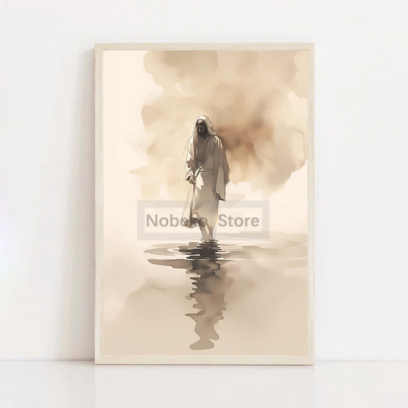 Modern Christian Jesus Poster Religious Prints Canvas Painting Bible Verse Wall Art Pictures Home Living Room Christian Decor
