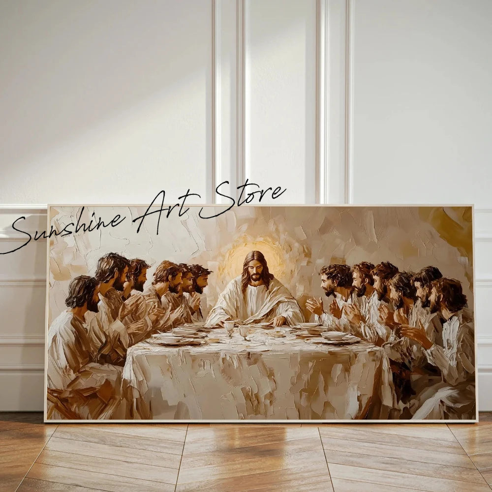 Religious Easter Bible The Last Supper Christian Canvas Painting Wall Art Jesus Wall Art Decor Bible Painting Holy Week Prints