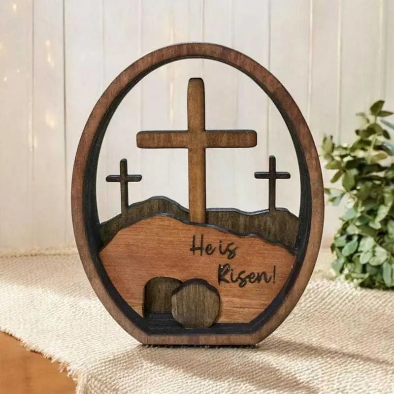 The Empty Tomb Easter Scene Wooden Tiered Resurrection Scene Tray Kit Handcrafted Jesus Nativity Sign Religious Christian Table