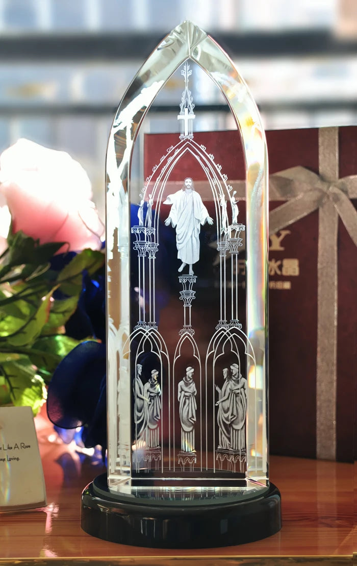 Special offer --TOP Art Collectible collection Home Decor Decoration Religious 3D Jesus blessing Jesus Christ Crystal Image