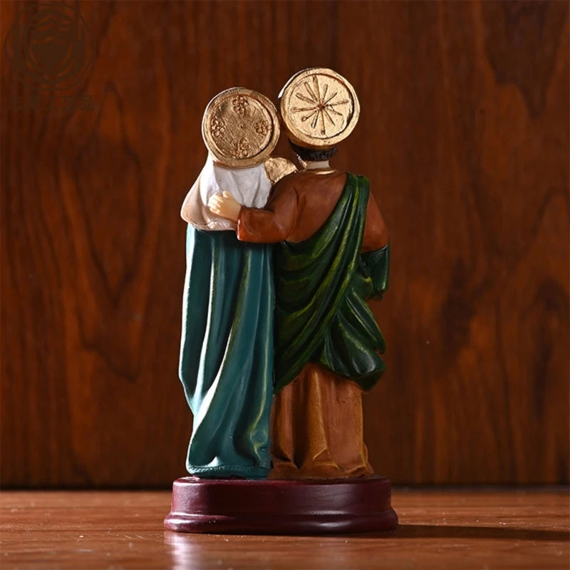 Holy Family Statues Set Colorful Religious Figurine Decors Resin Statue Christmas Decoration Home Ornament Crafts 87HA