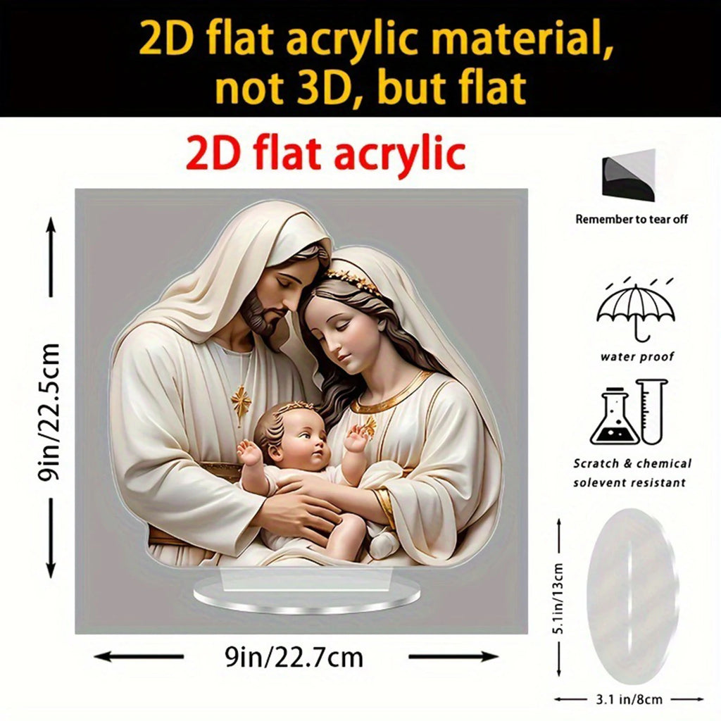 Nativity Scene Tabletop Ornament Jesus Birth Christmas Acrylic for Home Desk Decoration Holiday Gifts