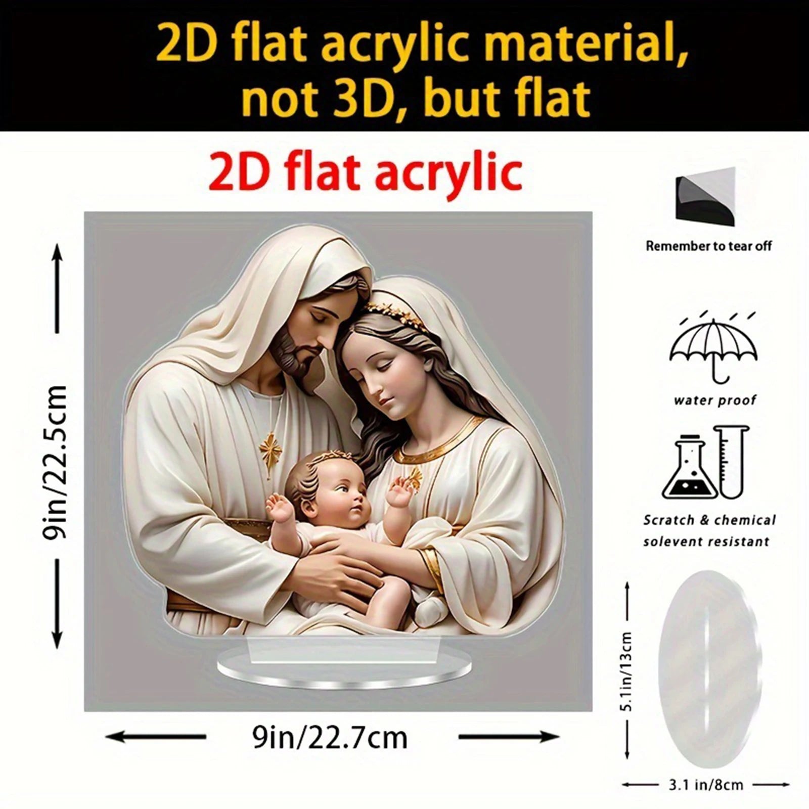 Nativity Scene Tabletop Ornament Jesus Birth Christmas Acrylic for Home Desk Decoration Holiday Gifts