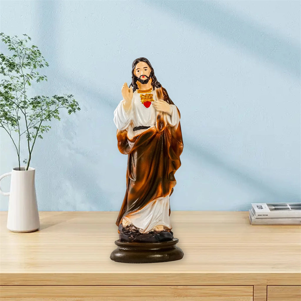 Religious Resin Statue of Virgin Mary for Home Office Church Decorations Living Room Tabletop Jesus Figurine