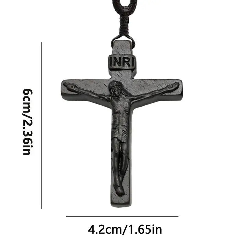 Jesus Cross Wooden Necklace Cross Pendant Necklace wood Cross Necklace christian Catholic Jesus Crucifix Necklace Accessories