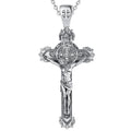Eudora 925 Sterling Silver Saint Benedict Medal Necklace for Men Women san benedict crucifix cross Amulet Pendant Religious Gift
