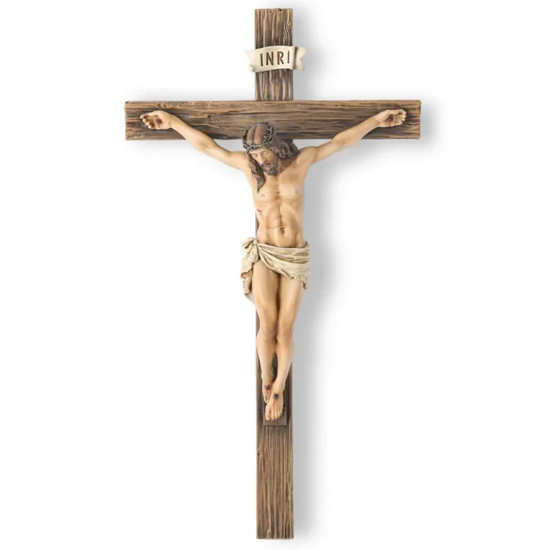Resin Cross Jesus Christ Cross Statue Small Statue Gift Is Perfect For Collective Decoration Of Cars Houses And Churches