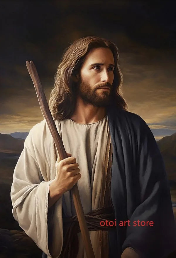 Religious Retro Jesus Christ Savior Christian Jesus Portrait Art Poster Canvas Painting Wall Print Picture for Room Home Decor