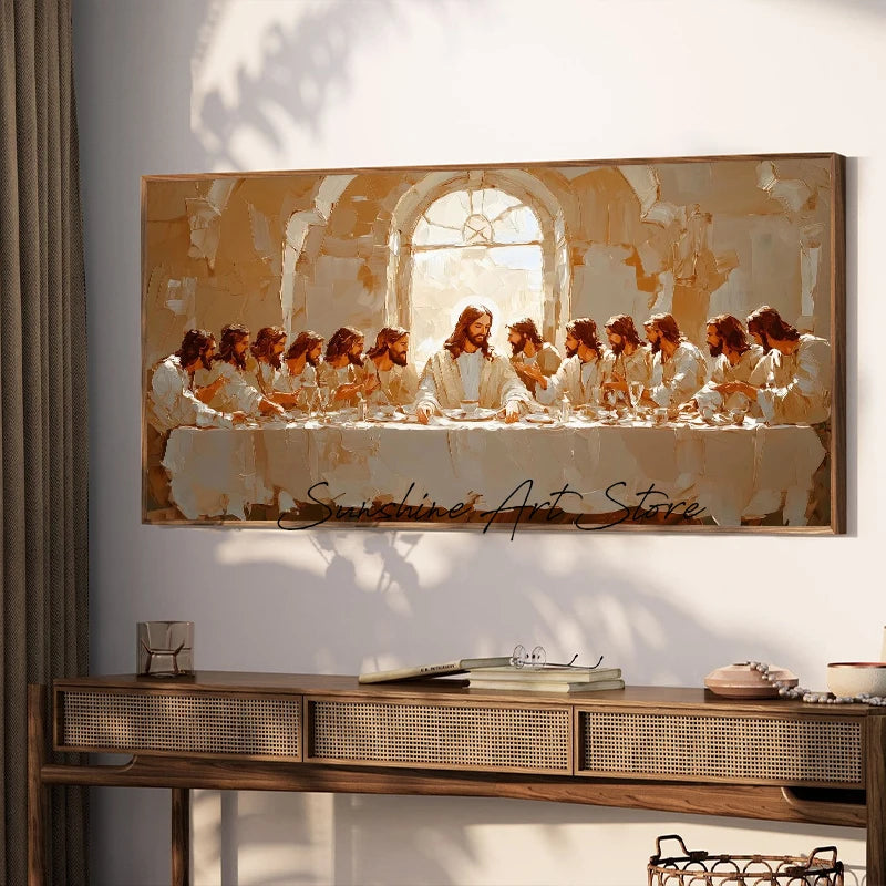 Religious Easter Bible The Last Supper Christian Canvas Painting Wall Art Jesus Wall Art Decor Bible Painting Holy Week Prints