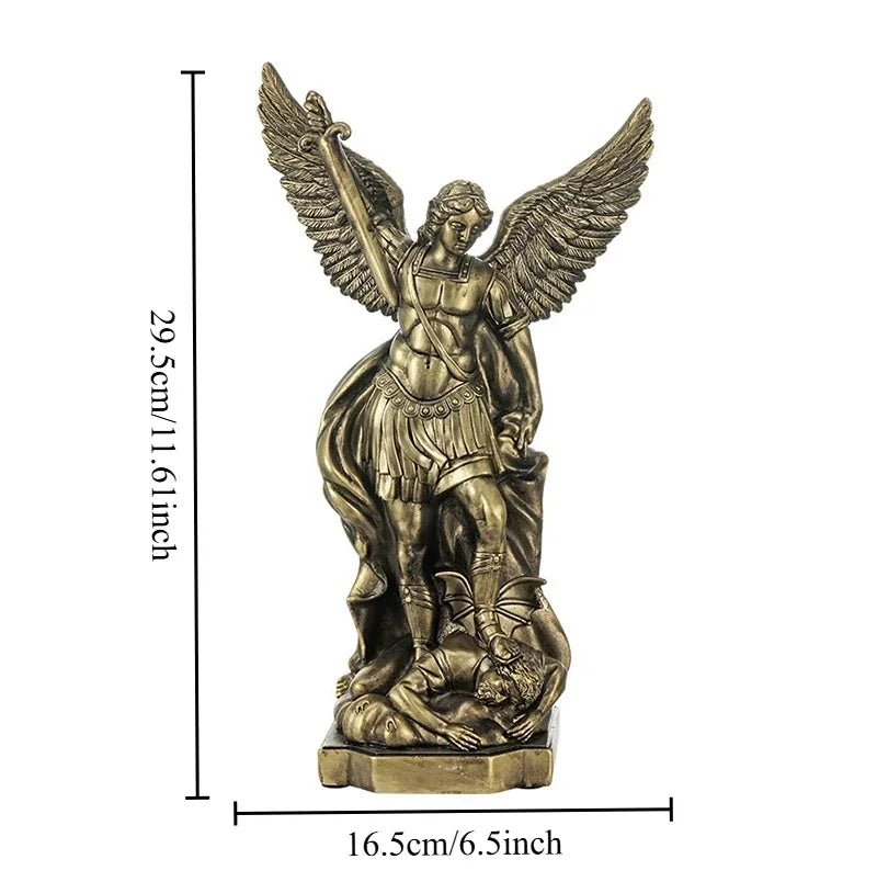 St. Michael Statue for Home Protection Catholic Saint Sculpture Christian Gift Idea Resin Decor Church Altar Figure Home Decor