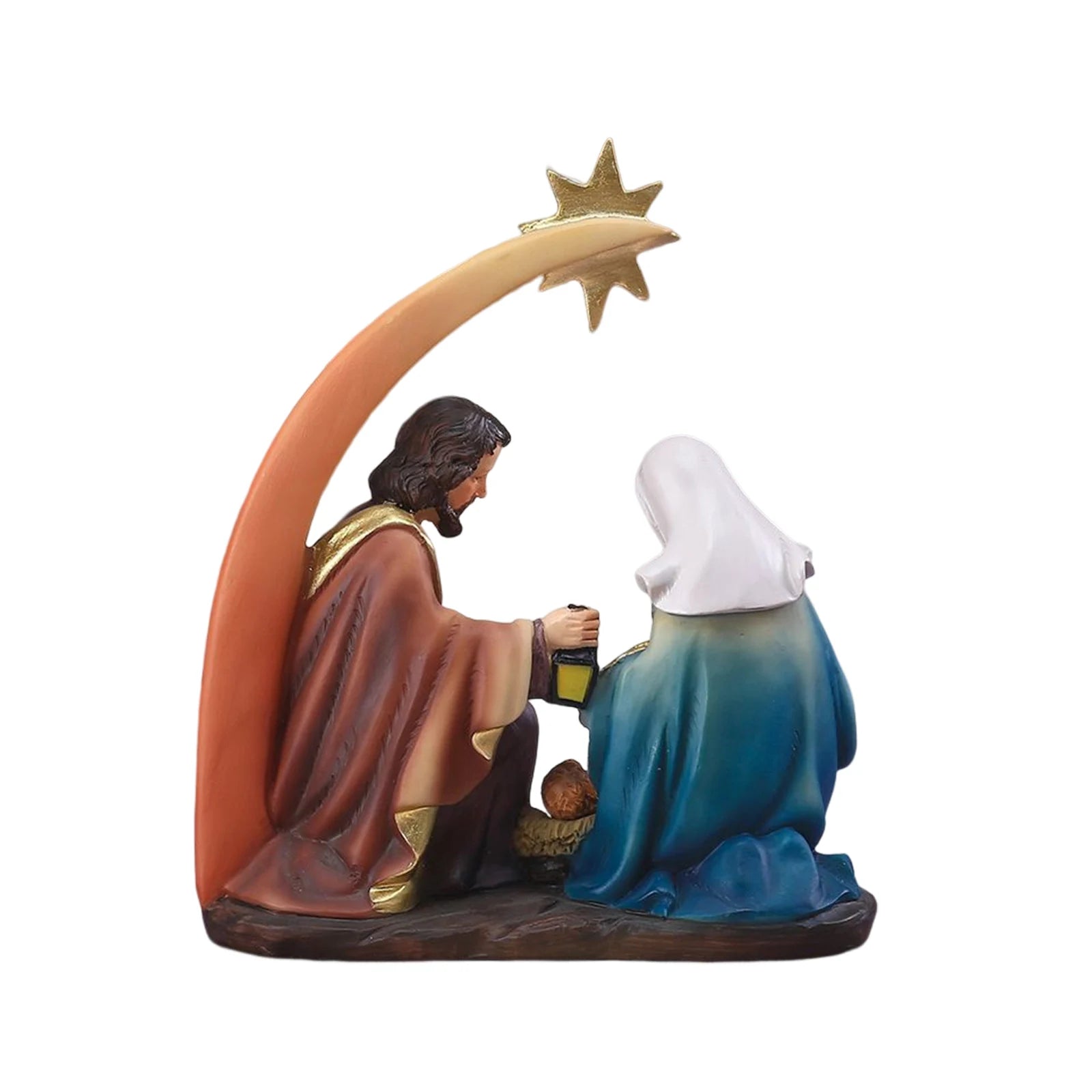 Resin Miniatures Jesus Figurines Desktop Ornament Nativity Scene Figurine Handicrafts Christmas Gift Home Decor for Study