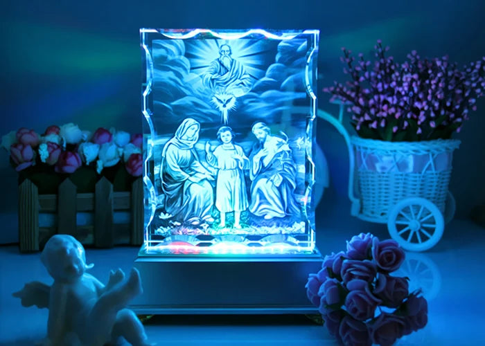Special offer --TOP Art Collectible collection Home Decor Decoration Religious 3D the Madonna Jesus Christ Crystal Image
