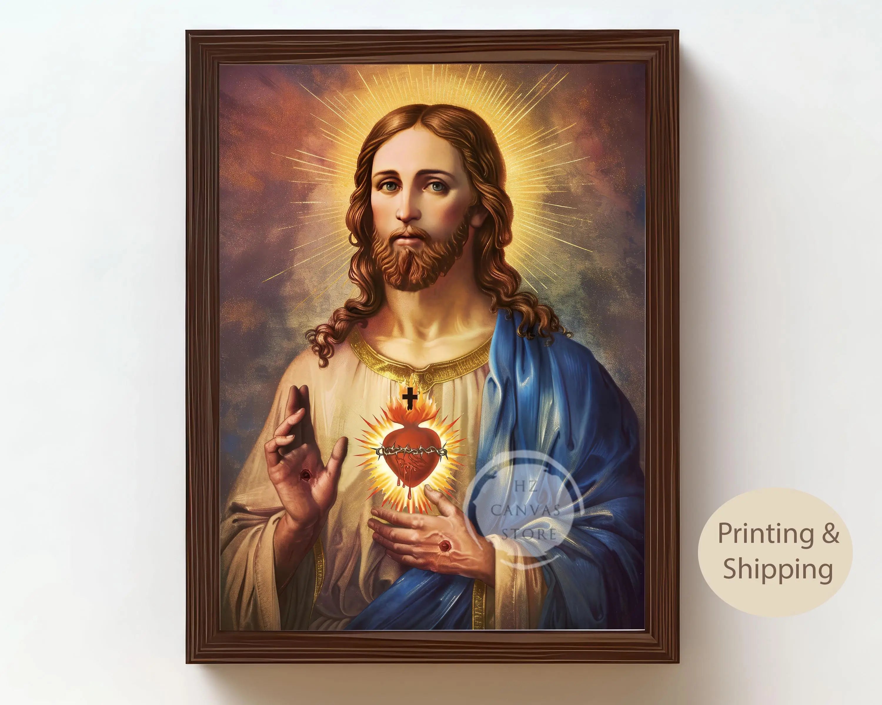 Catholic Wall Art Saint Christina Jesus Virgin Mary Christian Religious Portraits Canvas Biblical Faith Inspirational Home Decor