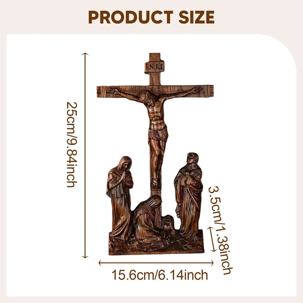 Standing Crucifix Jesus Cross Statue 10 inch High Catholic Table Cross Jesus Crucifix for Chapel Christian Collection Prayers
