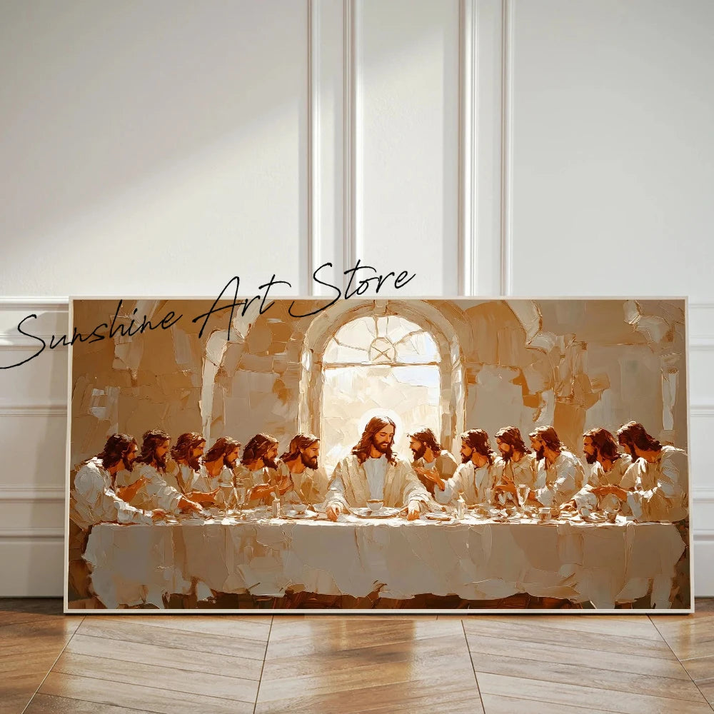 Religious Easter Bible The Last Supper Christian Canvas Painting Wall Art Jesus Wall Art Decor Bible Painting Holy Week Prints