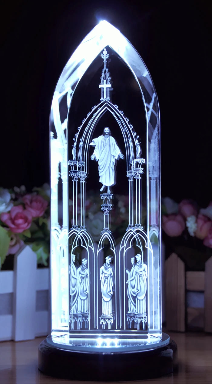 Special offer --TOP Art Collectible collection Home Decor Decoration Religious 3D Jesus blessing Jesus Christ Crystal Image