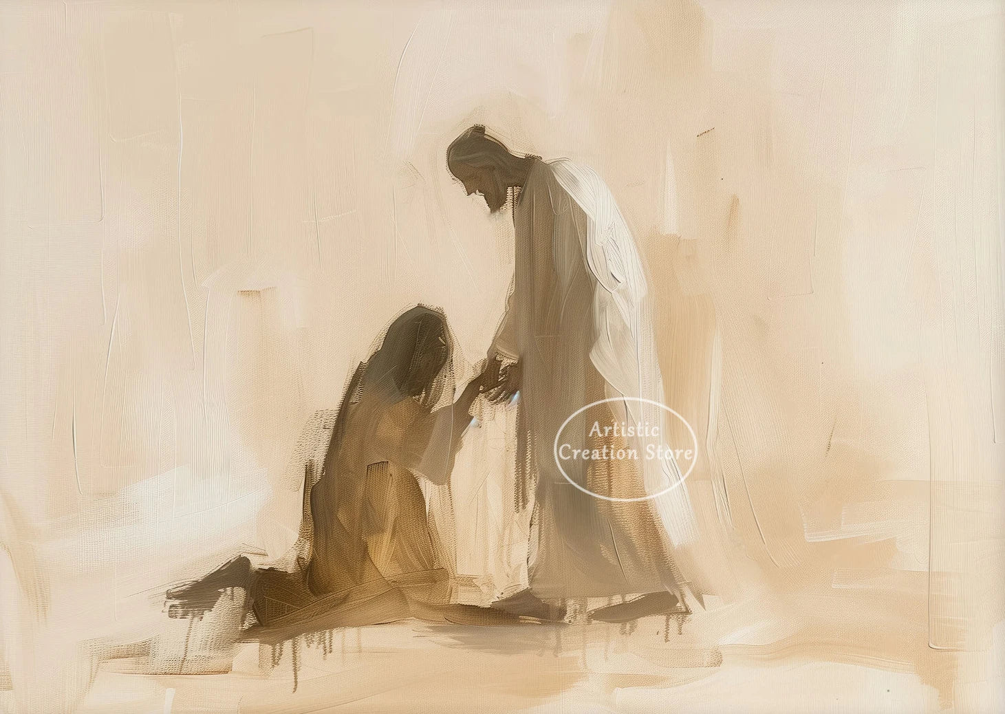 Retro Christian Jesus Leaves The 99 Good Shepherd Landscape Religious Poster Canvas Painting Wall Pictures Home Interior Decor