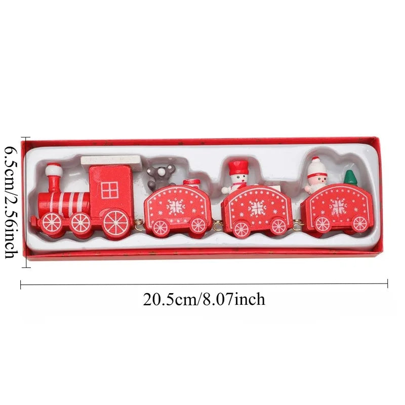 Christmas Decorations Wooden Color Box Small Train Ornaments, Window Ornaments Christmas Gifts Christmas Decorations