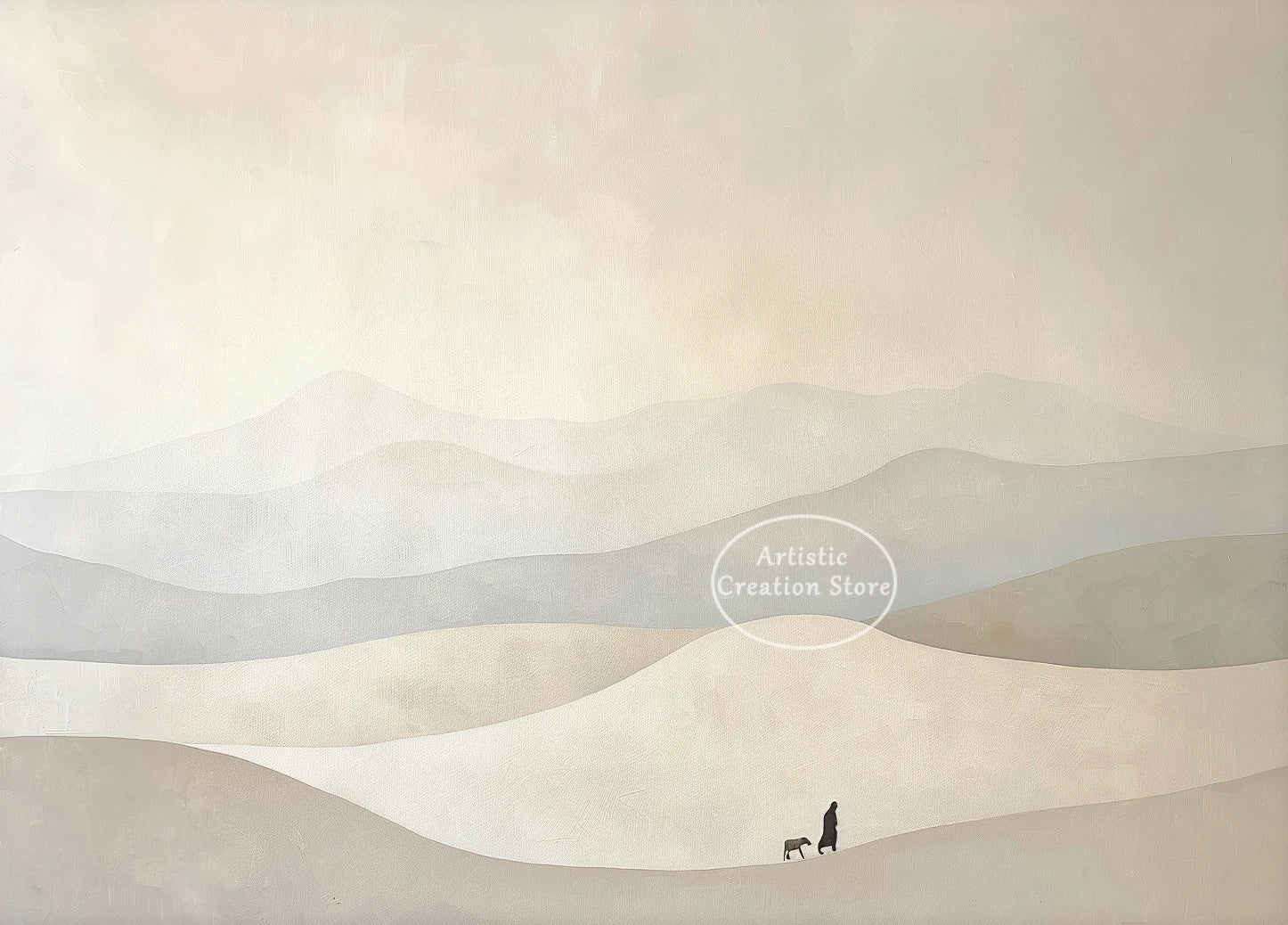 Retro Christian Jesus Leaves The 99 Good Shepherd Landscape Religious Poster Canvas Painting Wall Pictures Home Interior Decor