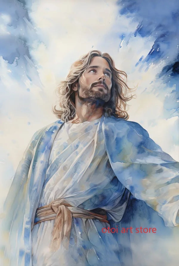 Religious Retro Jesus Christ Savior Christian Jesus Portrait Art Poster Canvas Painting Wall Print Picture for Room Home Decor