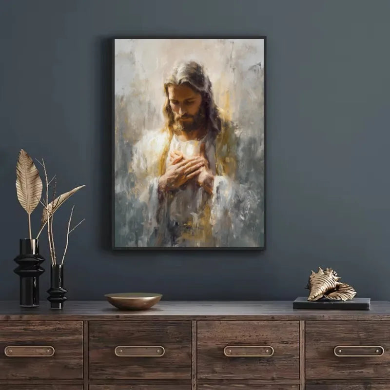 Classic Jesus Knocking At The Door Religious Faith Christian Bible Art Poster Canvas Painting Wall Pictures Home Interior Decor