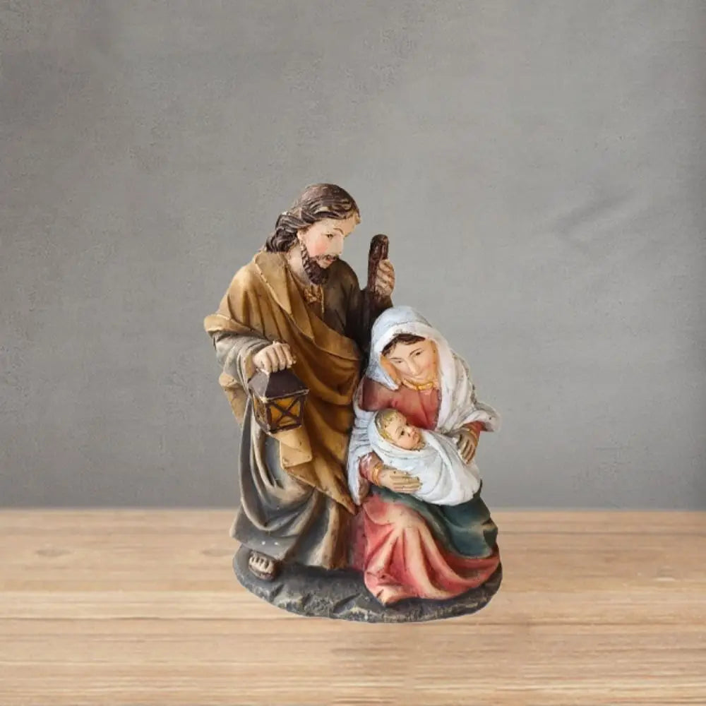 Creative Handmade Holy Family Statues Painted Cartoon Christ Figurine Religious Sculptures Church
