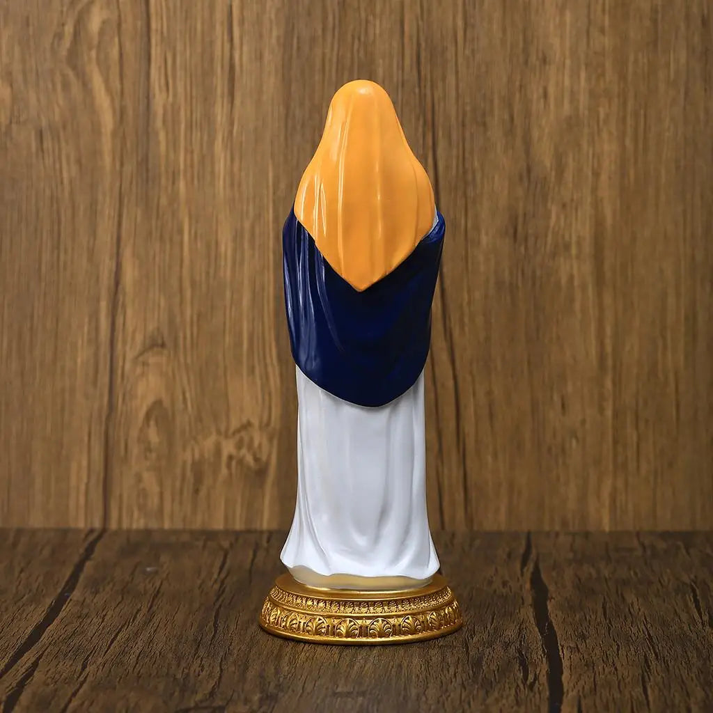 Religious Blessed Mary Holding Baby Statue Figurine Resin Sculpture Christian Ornament for Office Church Tabletop Home