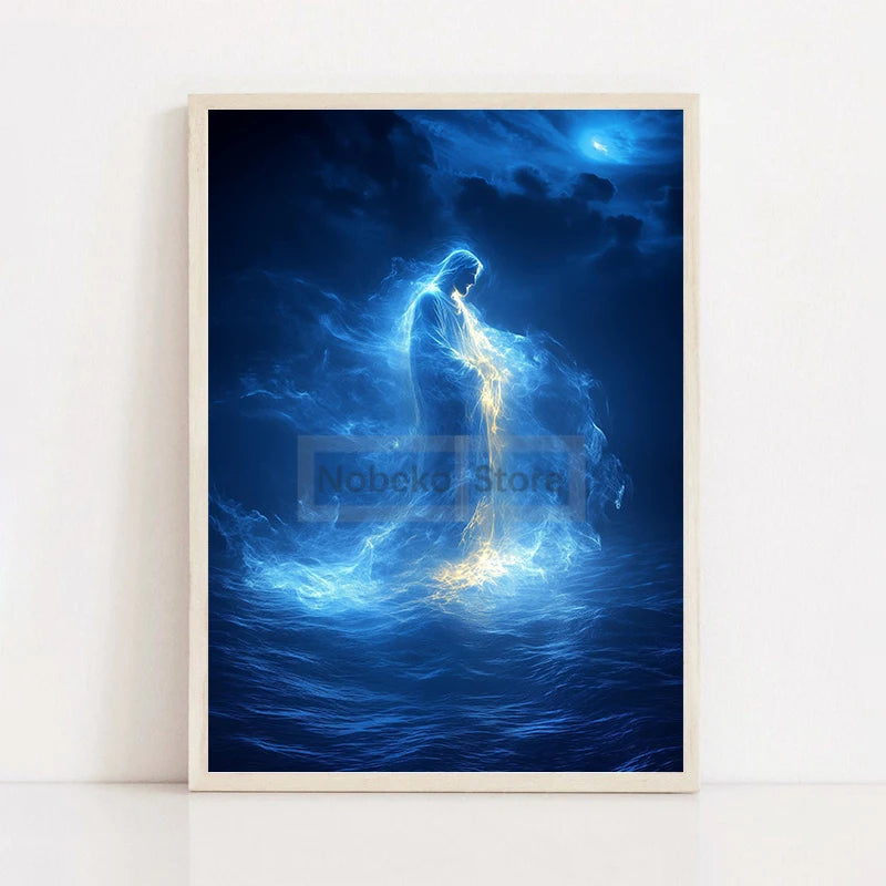 Modern Christian Jesus Poster Religious Prints Canvas Painting Bible Verse Wall Art Pictures Home Living Room Christian Decor