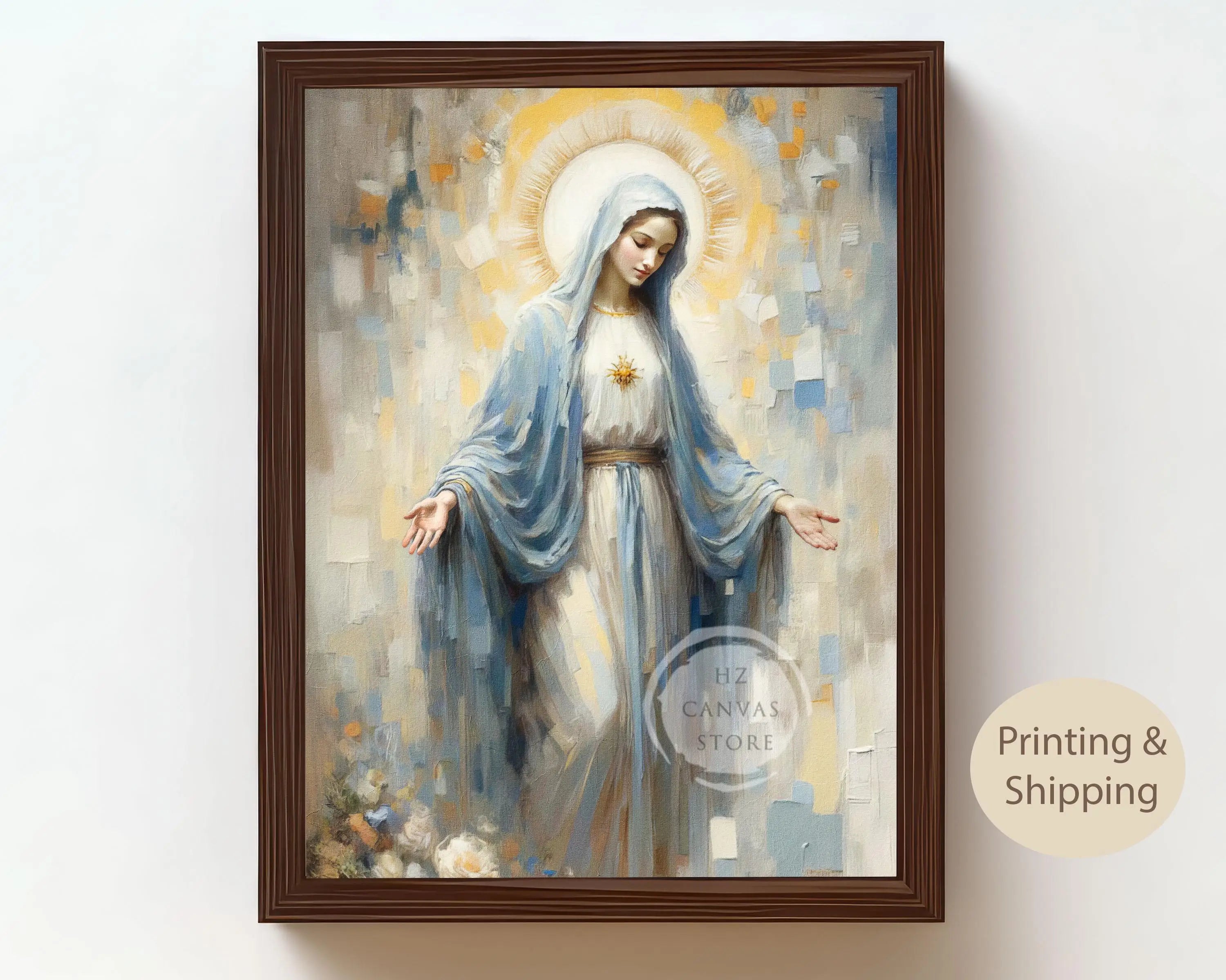 Catholic Wall Art Saint Christina Jesus Virgin Mary Christian Religious Portraits Canvas Biblical Faith Inspirational Home Decor