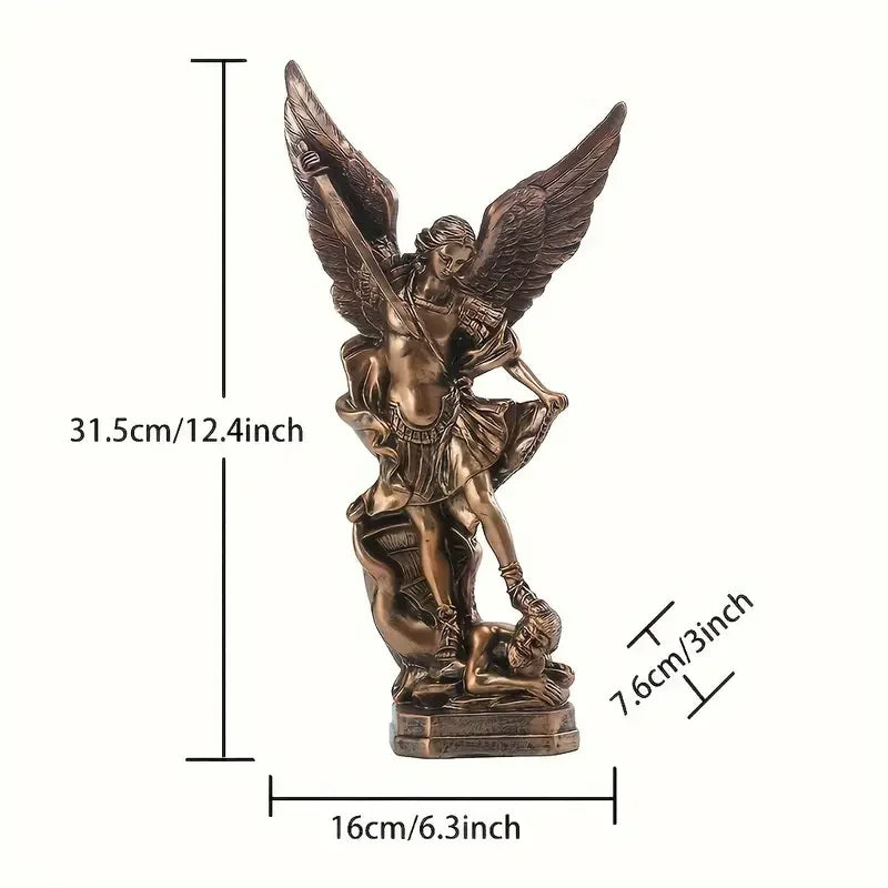 Ermakova St.Michael the Archangel Figurine Resin St Michael Statue Saint Michael Defeating Satan Collection Angel Sculpture