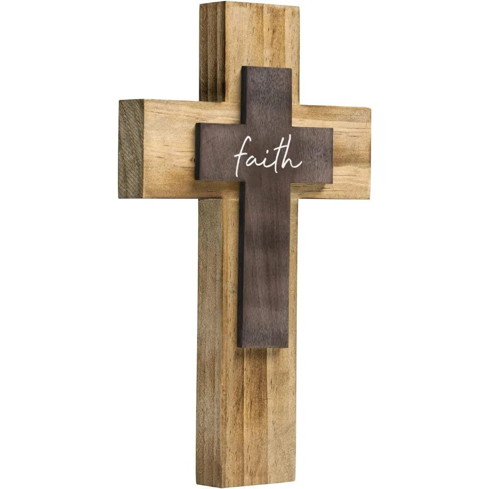 Wall Wooden Cross Christians Crosses Spiritual Religious Cross With Hook Christmas Wall Hanging Handmade Nature Wood Color with