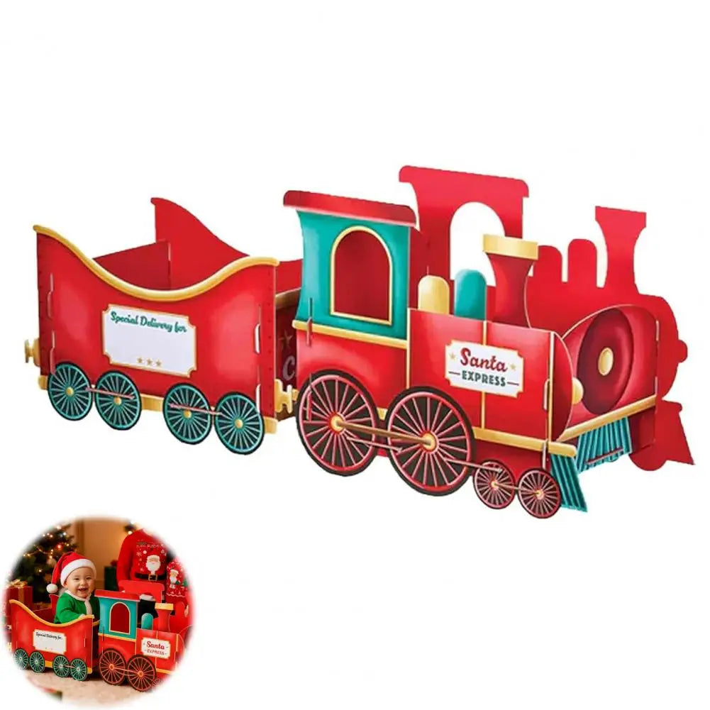 Santa Gift Train Christmas Gift Train Festive Christmas Train Toy Set with Santa Gift Boxes Gingerbread Ornaments for Kids
