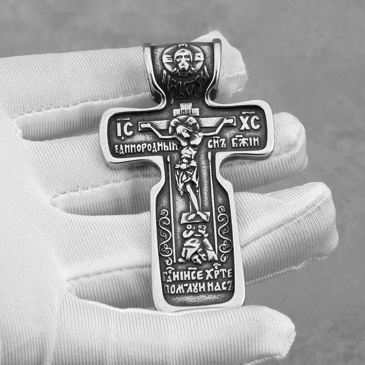 Fashion Religious Jesus Cross Necklace Stainless Steel Men's Christian Believer Pendant Necklace Bible Vintage Charm Jewelry
