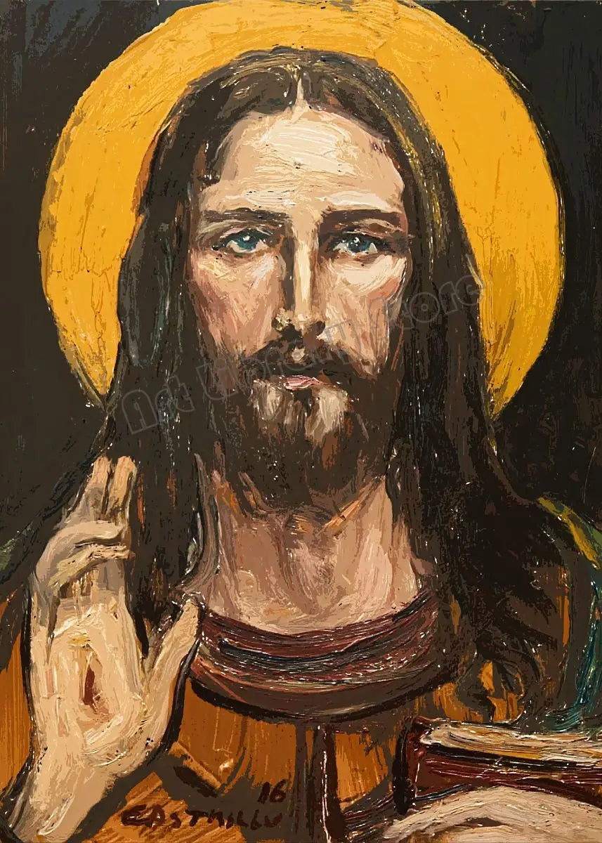 Jesus Christ Portrait Hand of God Poster Retro Christian Religious Canvas Painting Wall Art Pictures Christmas Home Decor