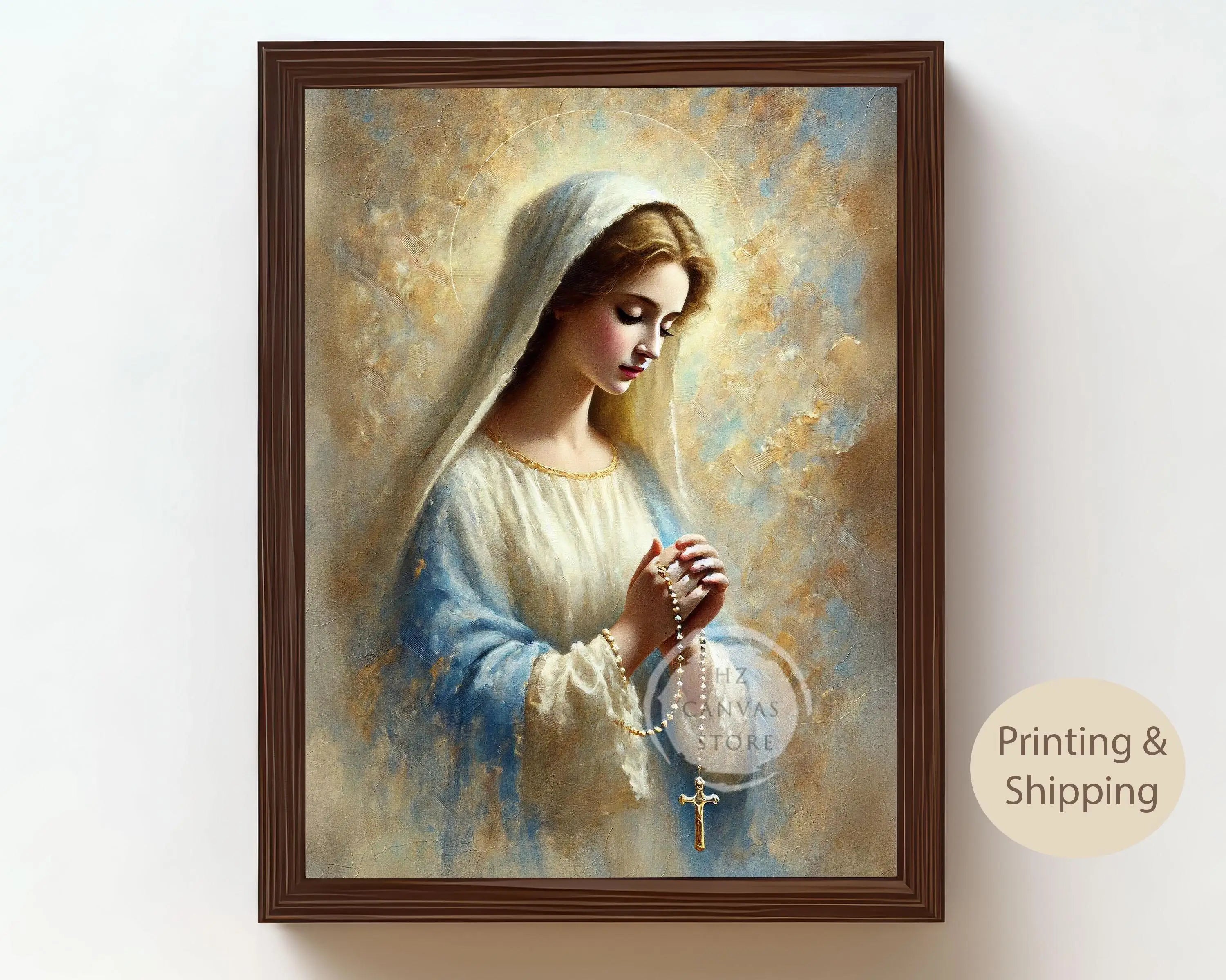 Catholic Wall Art Saint Christina Jesus Virgin Mary Christian Religious Portraits Canvas Biblical Faith Inspirational Home Decor