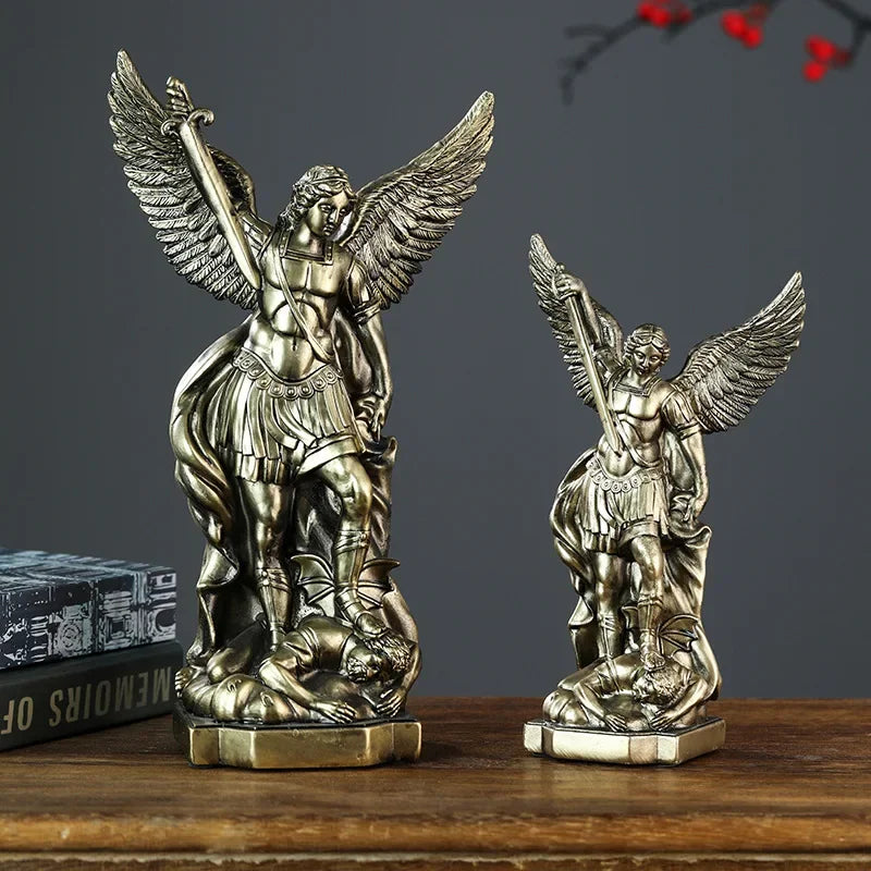 St. Michael Statue for Home Protection Catholic Saint Sculpture Christian Gift Idea Resin Decor Church Altar Figure Home Decor