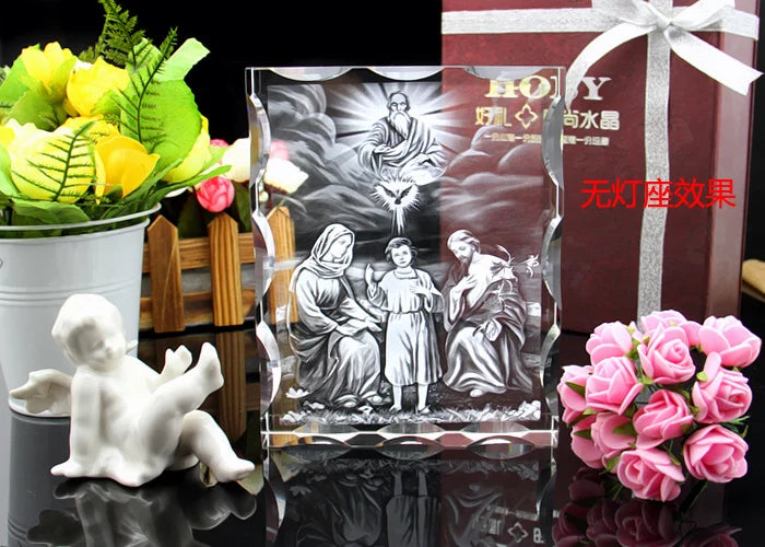 Special offer --TOP Art Collectible collection Home Decor Decoration Religious 3D the Madonna Jesus Christ Crystal Image