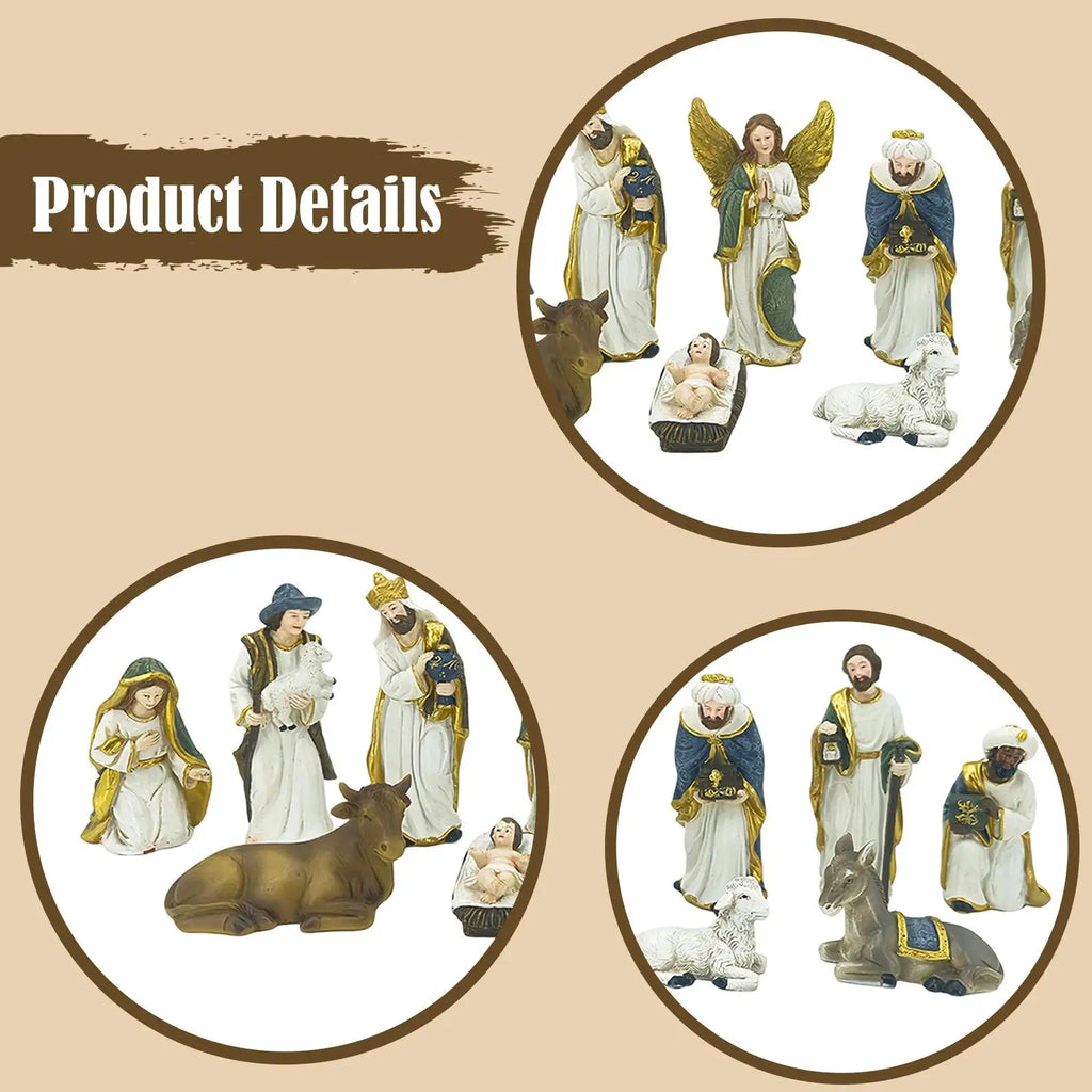 Nativity Set Nativity Scene Ideal Gift Tabletop Indoor Christmas Decoration Art Craft Jesus Holy Family Statues Figurines