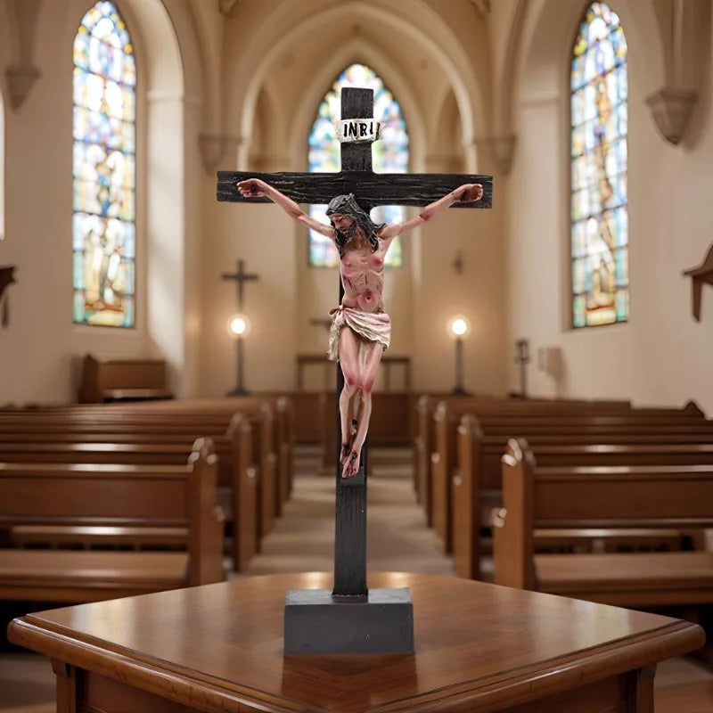 2025 NEW 1pcs Easter Cross Home Office Desktop Resin Ornaments Holiday Decoration Resin Crafts