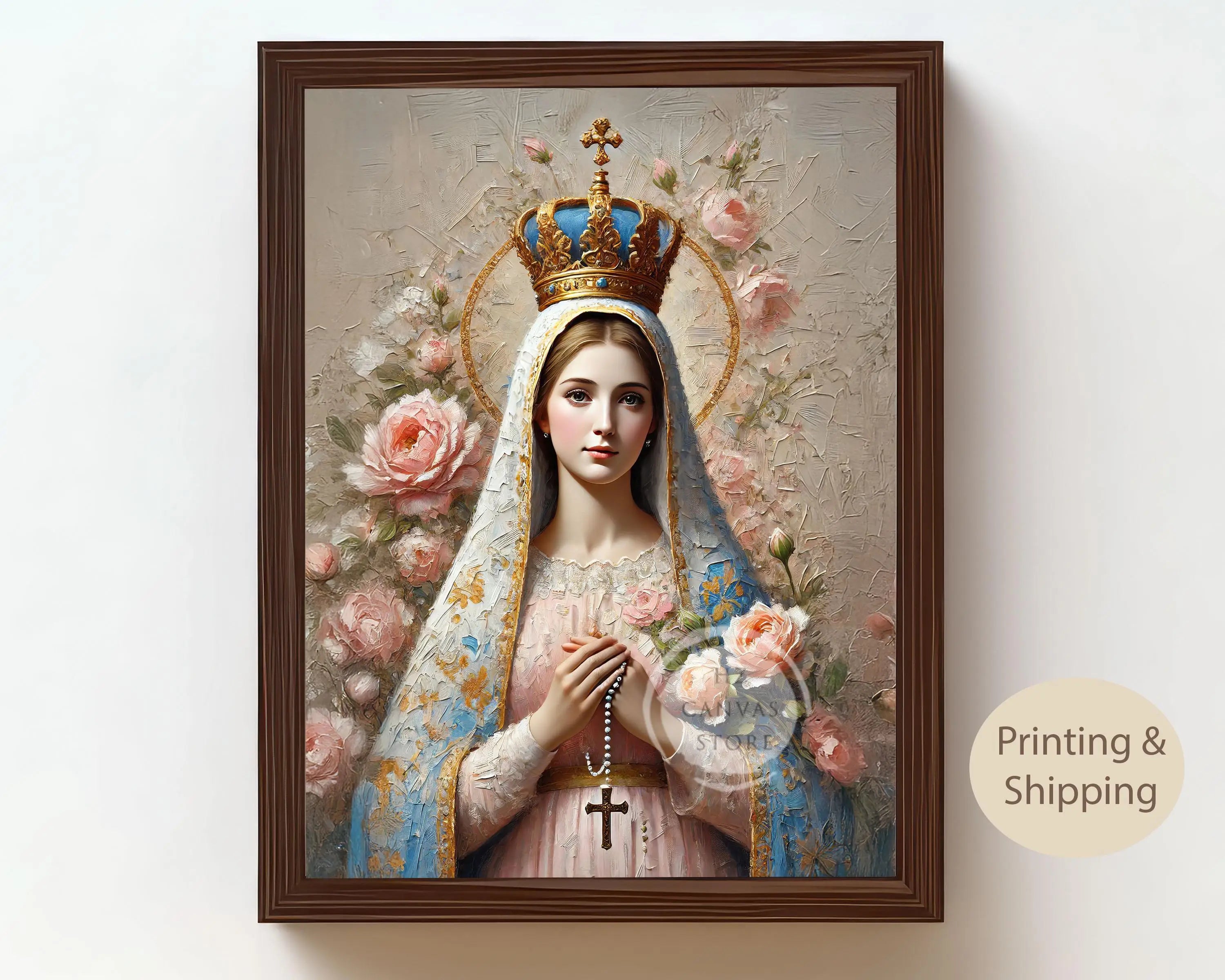 Catholic Wall Art Saint Christina Jesus Virgin Mary Christian Religious Portraits Canvas Biblical Faith Inspirational Home Decor