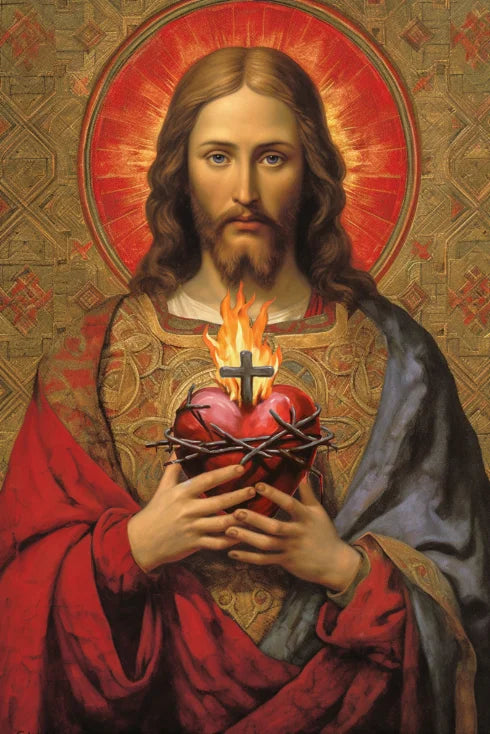 Christian Sacred Heart Jesus Art Posters Prints Catholic Pure Virgin Mary Canvas Painting Religious Believers Bedroom Home Decor